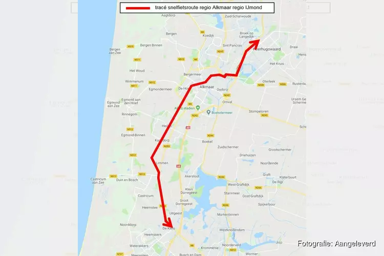 Regio Alkmaar werkt aan snelfietsroute tussen Heerhugowaard en Uitgeest