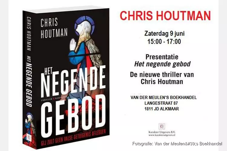 Chris Houtman presenteert "Het Negende Gebod&#39; In Van der Meulen&#39;s Boekhandel