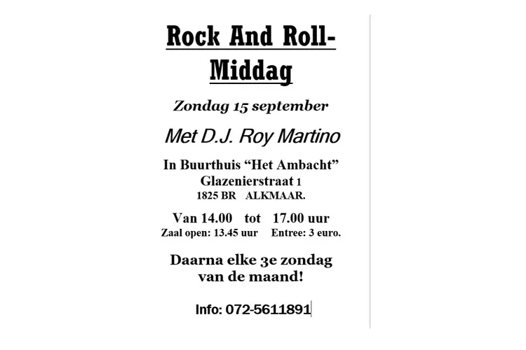 Rock and Roll met dj Roy Martino