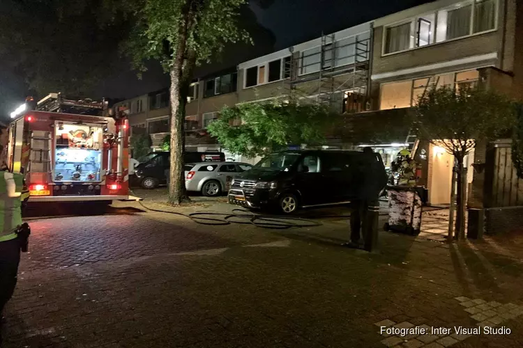 Wasmachine in brand op Bannewaard