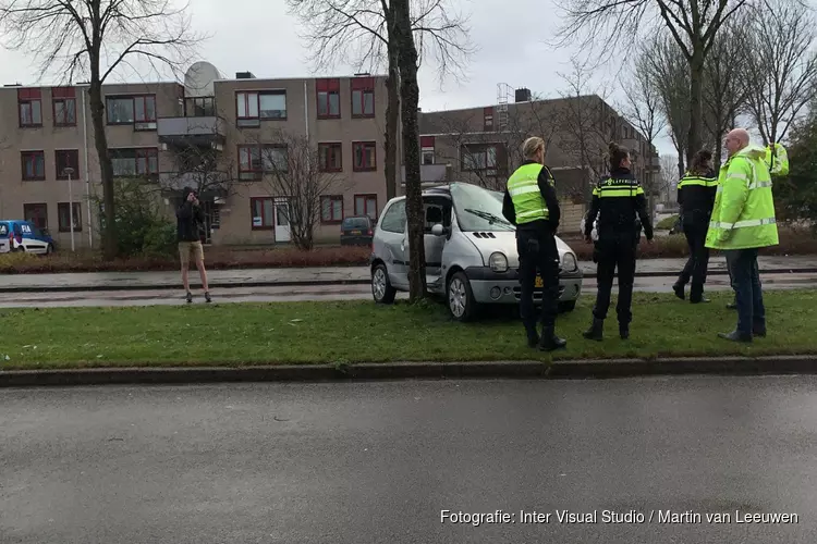 Auto rijdt tegen boom