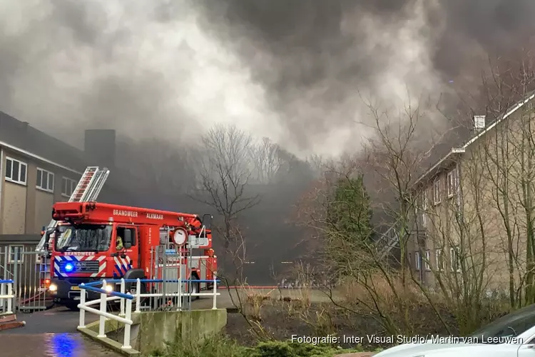 Hevige brand in school PCC Fabritius in Alkmaar is aangestoken