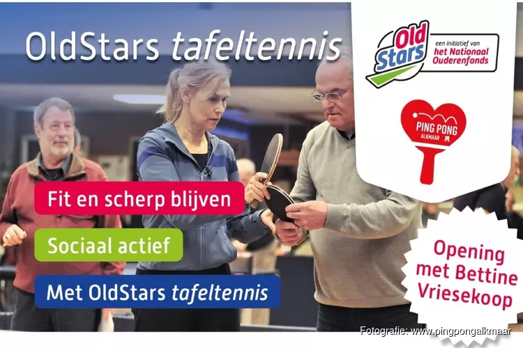 Bettine Vriesekoop opent 18 sept OldStars Tafeltennis bij Ping Pong Alkmaar