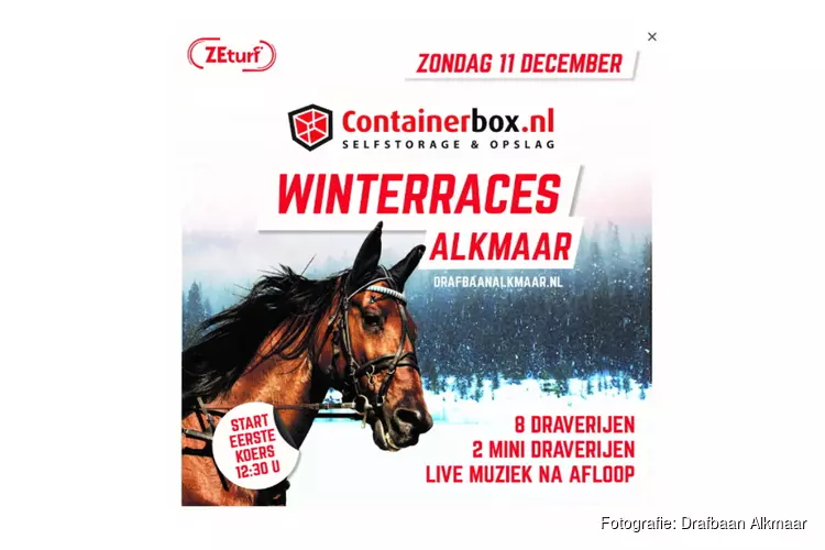 Zondag 11 December laatste koersdag van het jaar: acht Winterraces in de Alkmaar ZEturf Arena