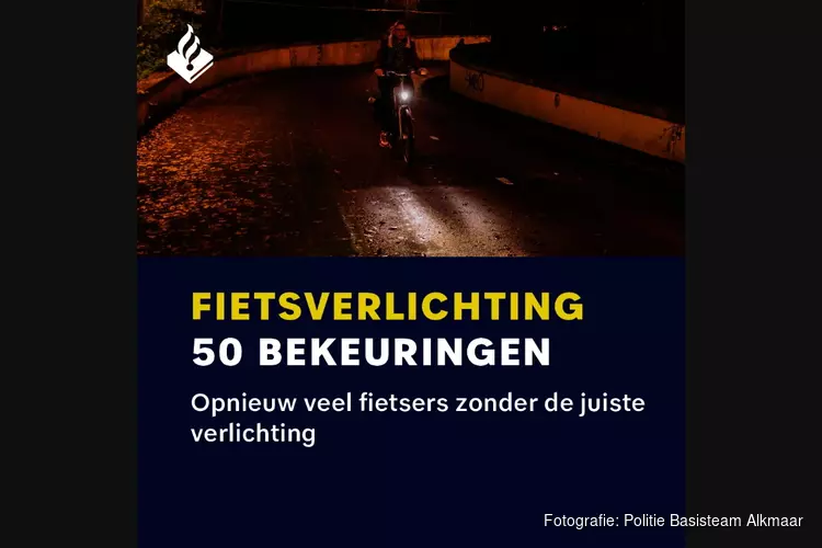 Controle fietsverlichting Alkmaar-Noord: 50 bekeuringen binnen een uur