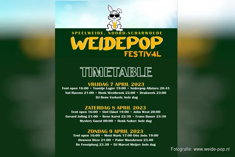 Weidepop: Programma rond voor drie dagen feest in Paasweekend. Koop nu nog je tickets!