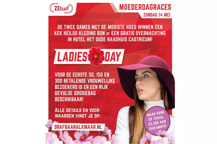 Drafbaan Alkmaar pakt uit met LADIES DAY tijdens de Moederdagraces op 14 mei