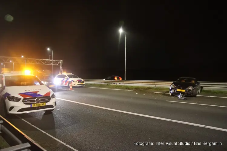 Eenzijdig ongeval op A9, bestuurder aangehouden