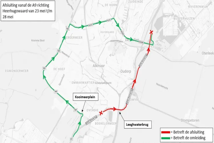 Werkzaamheden N242 gaan donderdag van start, verkeer richting Heerhugowaard wordt omgeleid