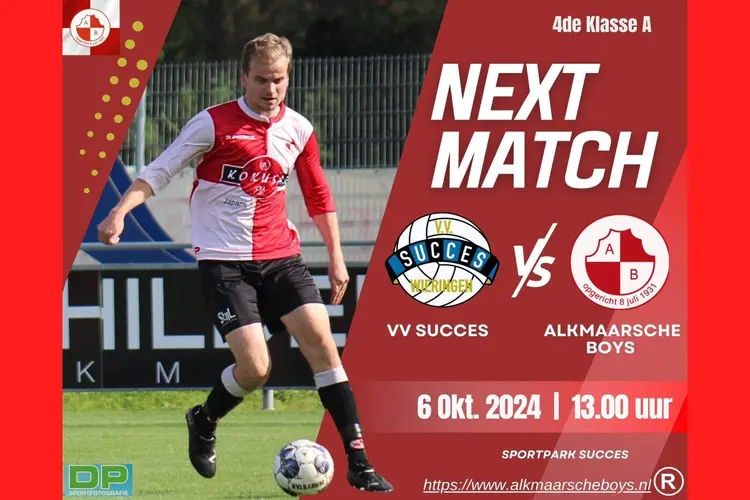 Alkmaarsche Boys gaat op bezoek bij VV Succes