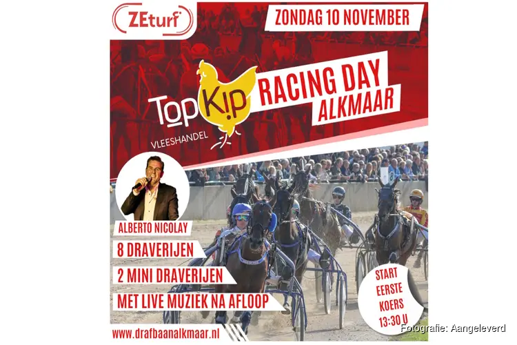 Zondag 10 November tien spectaculaire draverijen in de Alkmaar ZEturf Arena