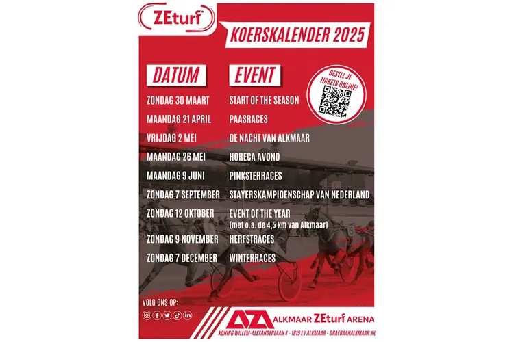 Zondag 24 November laatste koersdag van het jaar: maar liefst elf draverijen tijdens de Winterraces in de Alkmaar ZEturf Arena